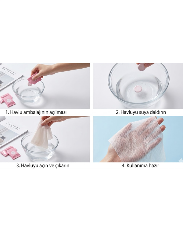 Mucit Home 20 Adet Sıkılaştırılmış Kapsül Islak Mendil Havlu Taşınabilir Seyahat Mendili