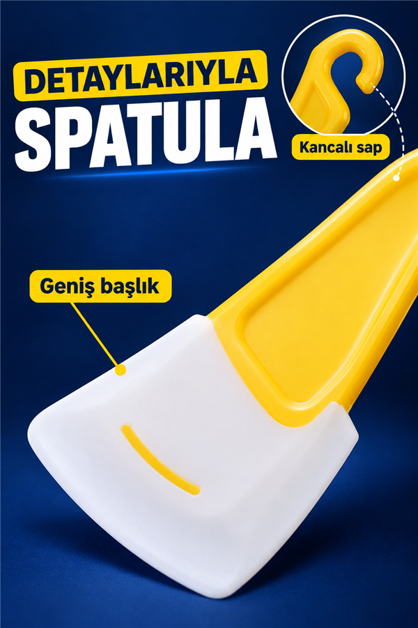 Mucit Home Tava Taban Temizliği İçin Silikon Spatula Tava ve Bulaşık Yıkamak için Silikon Sıyırıcı