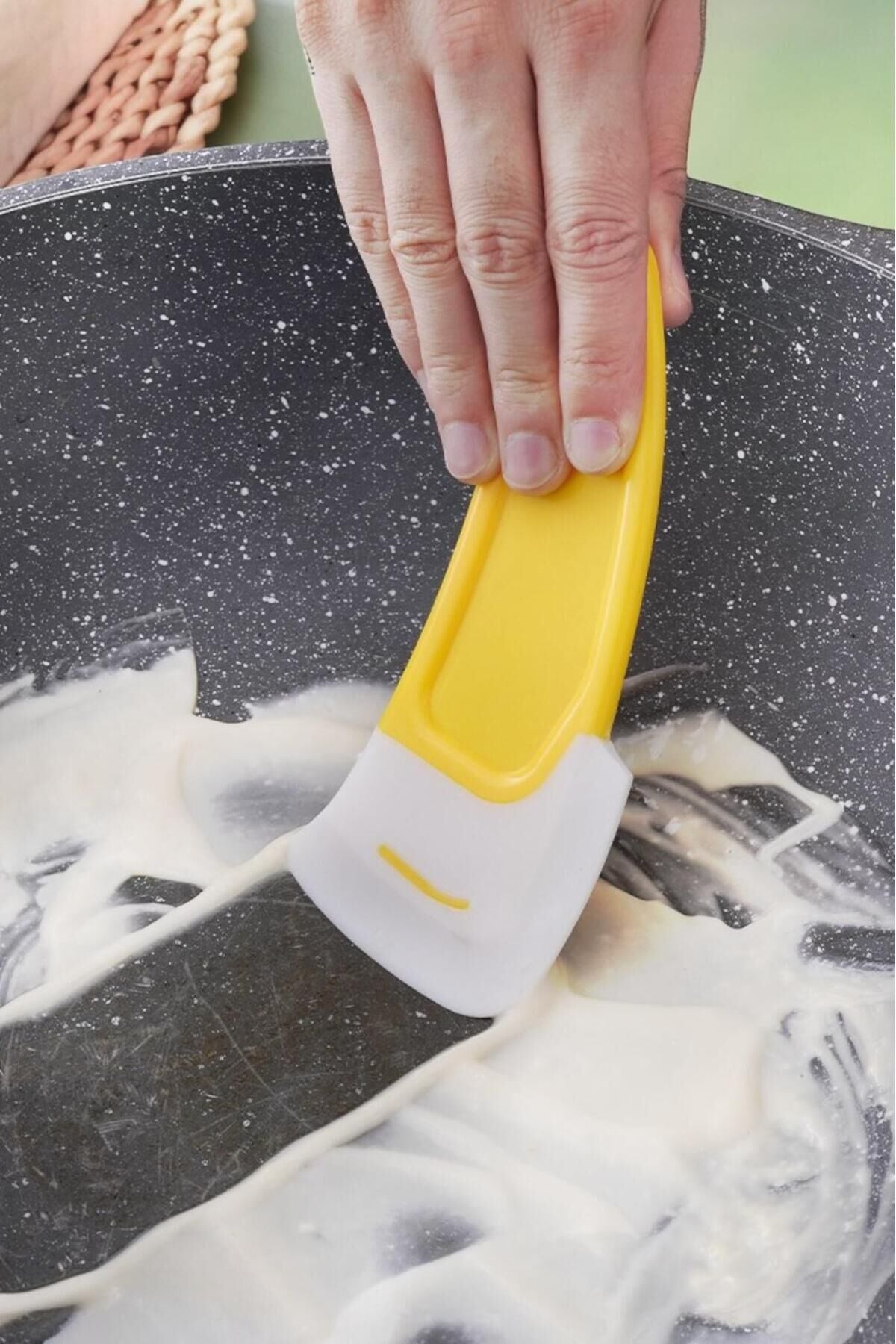 Mucit Home Tava Taban Temizliği İçin Silikon Spatula Tava ve Bulaşık Yıkamak için Silikon Sıyırıcı