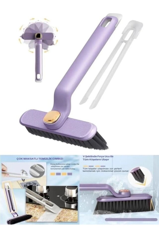 Mucit Home 360 Derece Döner Başlıklı Dar Alan Ölü Köşeler Ve Çatlak Temizlik Fırçası Cımbızlı Detay Temizlik