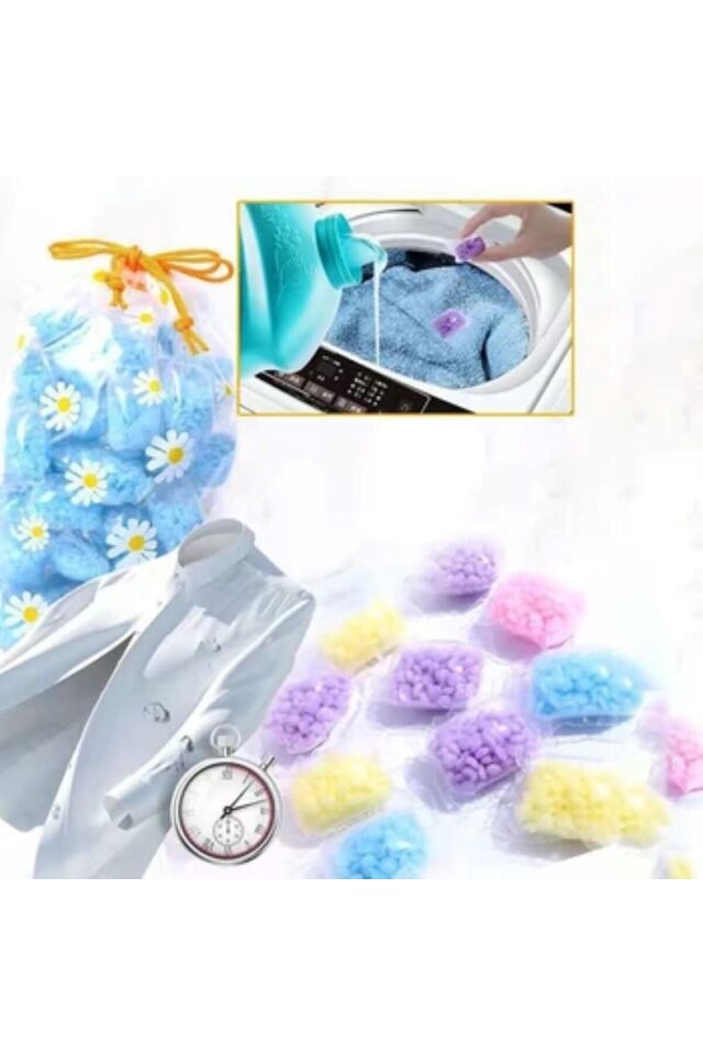 Mucit Home 50 adet Mini Çamaşır Kokusu Granül Çamaşı Parfümü Boncuk Yumuşatıcı (Çeşitli Renkler)