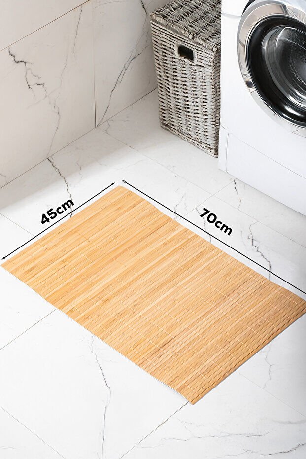 Mucit Home Bambu Kaydırmaz Tabanlı Banyo Paspası/matı 70×45cm