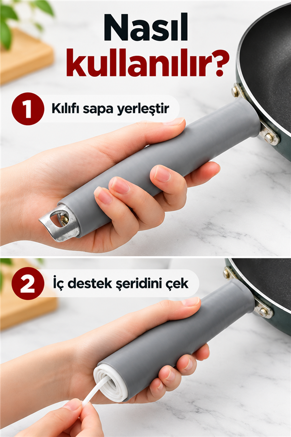 Mucit Home Isı Yalıtımlı Tutacak Tencere Tava Tutacağı Sapı | Kolay Kurulum - 1 adet