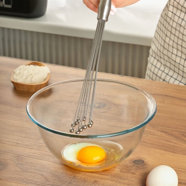 Mucit Home Ayarlanabilir Paslanmaz Çelik Metal Boncuk Top Uçlu Çırpıcı Sos Karıştırıcı Top Uçlu Yumurta Çırpıcı