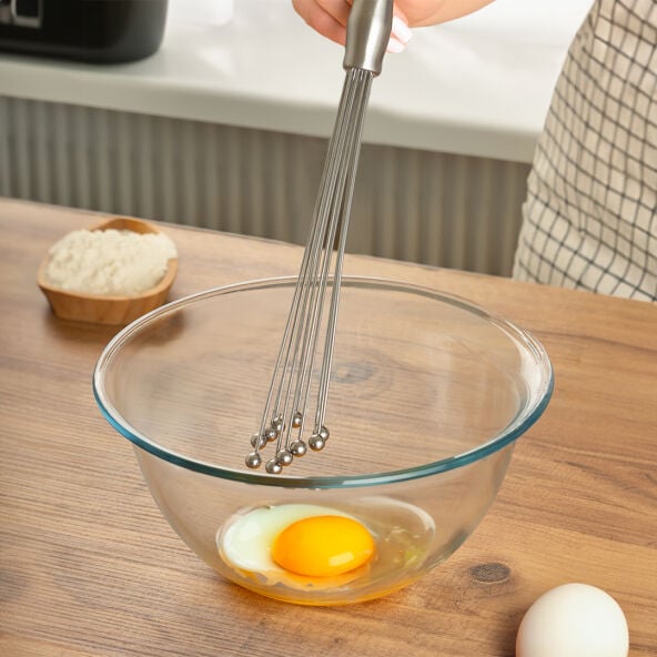 Mucit Home Ayarlanabilir Paslanmaz Çelik Metal Boncuk Top Uçlu Çırpıcı Sos Karıştırıcı Top Uçlu Yumurta Çırpıcı
