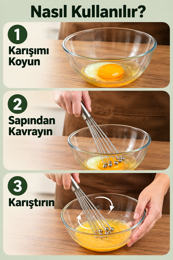 Mucit Home Ayarlanabilir Paslanmaz Çelik Metal Boncuk Top Uçlu Çırpıcı Sos Karıştırıcı Top Uçlu Yumurta Çırpıcı