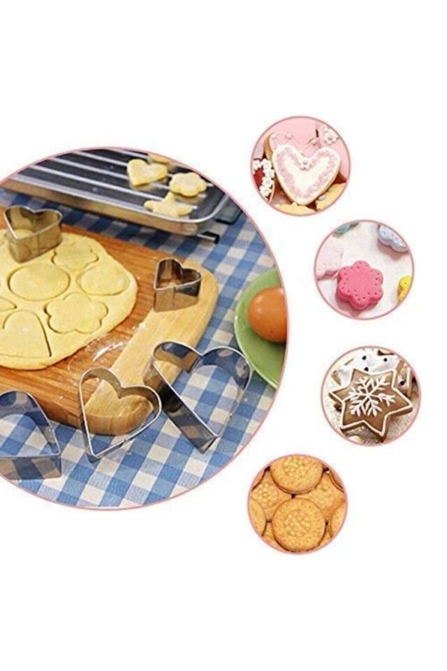 Mucit Home 12 Parça Metal Kurabiye Kalıbı Çelik