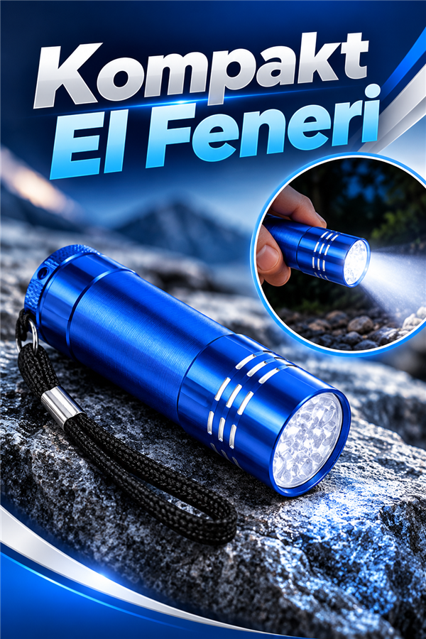 Mucit Home 9 LED’li Pilli El Feneri Pratik ve Ekonomik Aydınlatma Kompakt Günlük Kullanım