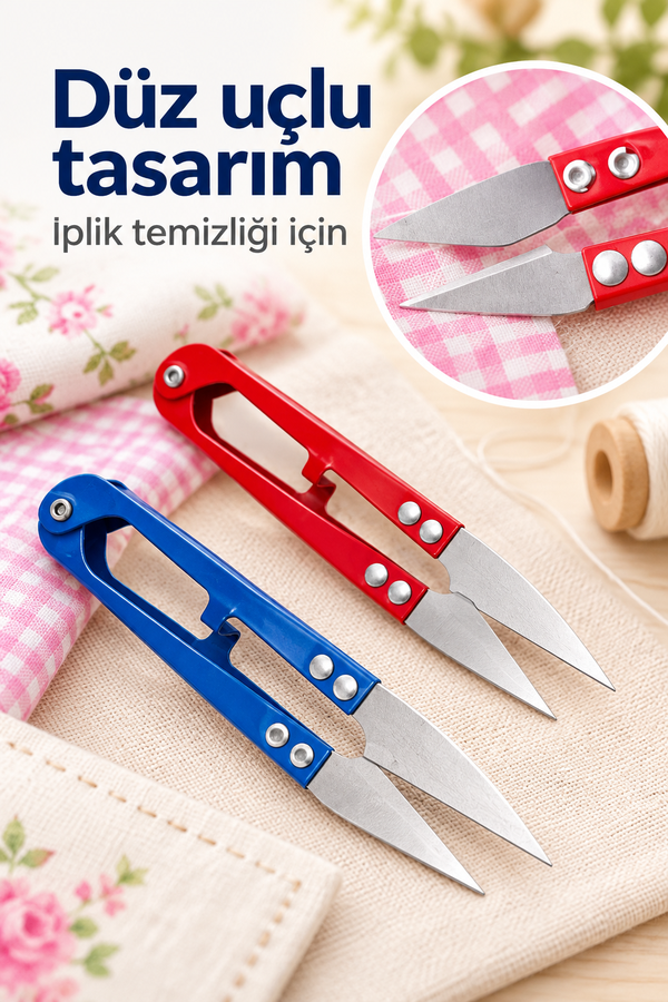 Mucit Home 2 ADET İplik Temizleme Makası Çıtçıt Makas Olta Misina Kesme Makası Hobi Makası