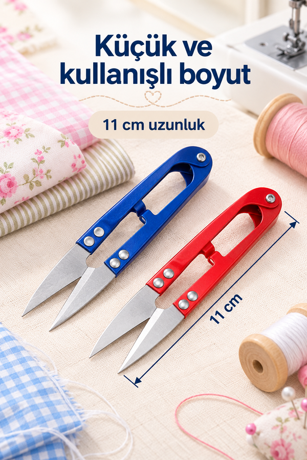 Mucit Home 2 ADET İplik Temizleme Makası Çıtçıt Makas Olta Misina Kesme Makası Hobi Makası