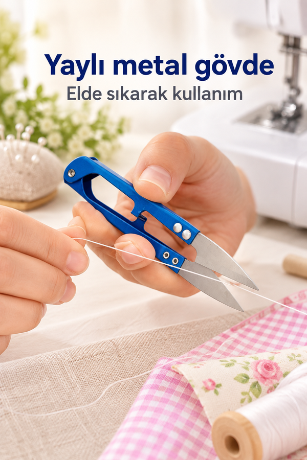 Mucit Home 2 ADET İplik Temizleme Makası Çıtçıt Makas Olta Misina Kesme Makası Hobi Makası