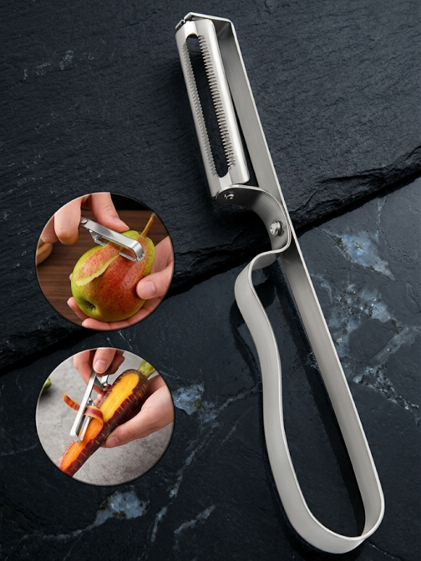 Mucit Home Gümüş Yan Soyacak Patates Sebze Soyacağı Paslanmaz Çelik Ergonomik Pratik Soyma Aparatı