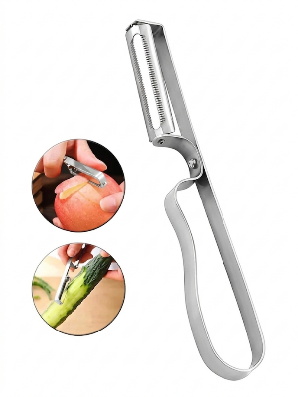 Mucit Home Gümüş Yan Soyacak Patates Sebze Soyacağı Paslanmaz Çelik Ergonomik Pratik Soyma Aparatı