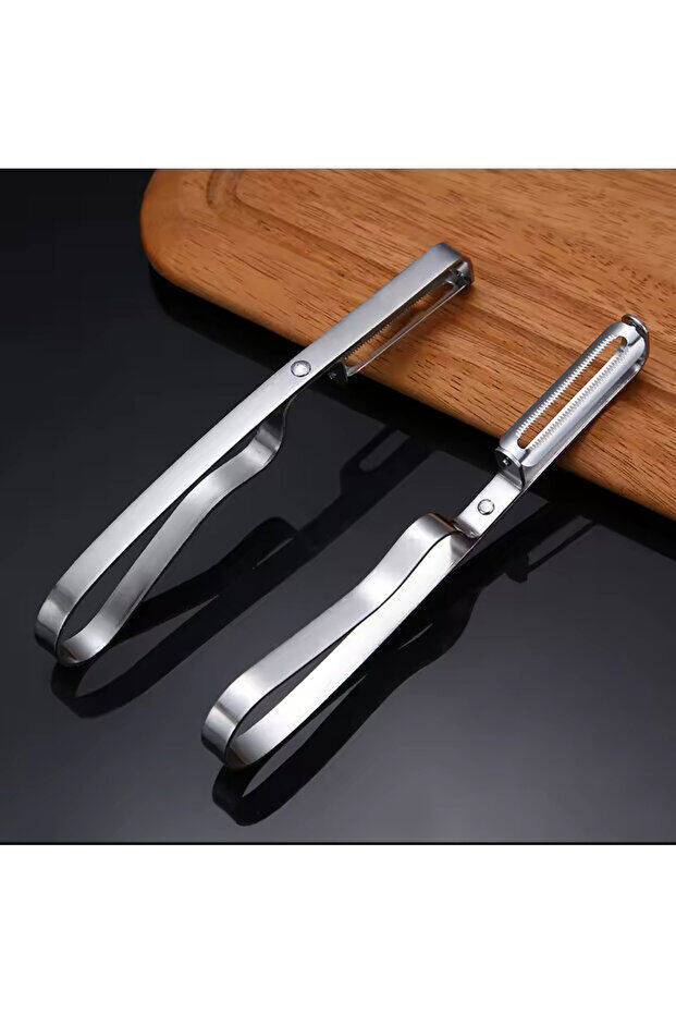 Mucit Home Gümüş Yan Soyacak Patates Sebze Soyacağı Paslanmaz Çelik Ergonomik Pratik Soyma Aparatı