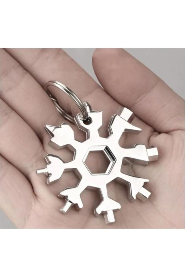 Mucit Home 19 In 1 Çok Fonksiyonlu Çelik Alyan Tornavida Açacak Kar Tanesi Anahtarlık