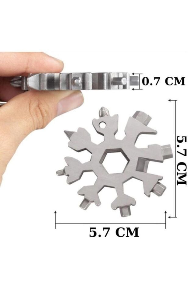 Mucit Home 19 In 1 Çok Fonksiyonlu Çelik Alyan Tornavida Açacak Kar Tanesi Anahtarlık