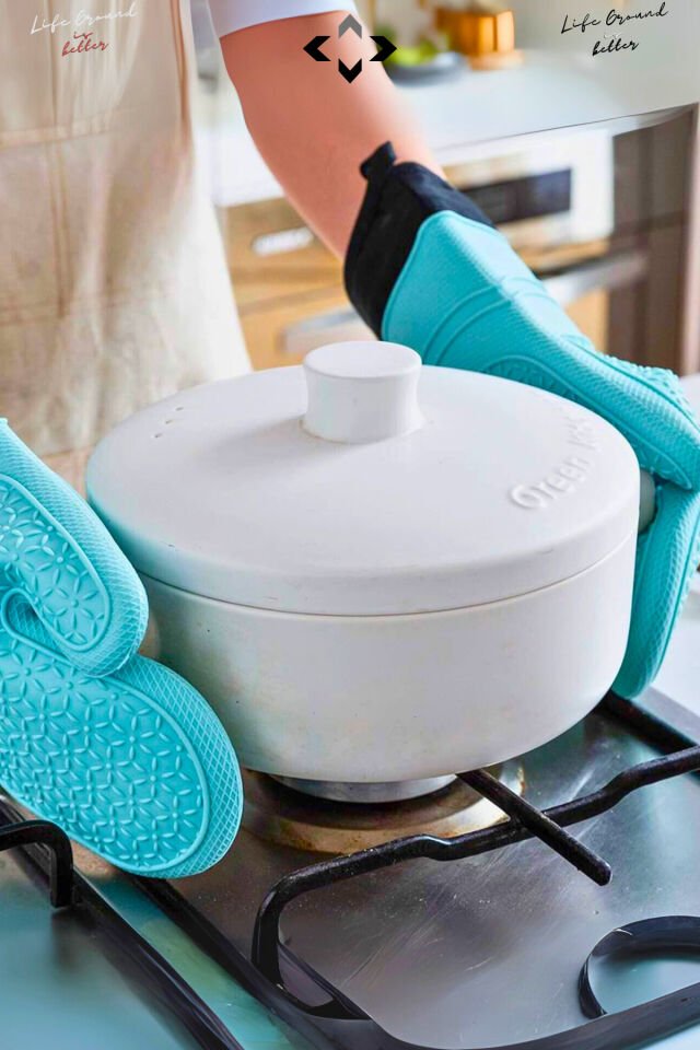 Mucit Home 1 ADET %100 Silikon Yanmaz Yapışmaz Silikon Fırın Eldiveni Mutfak Eldiveni Isıya Dayanıklı Eldiven