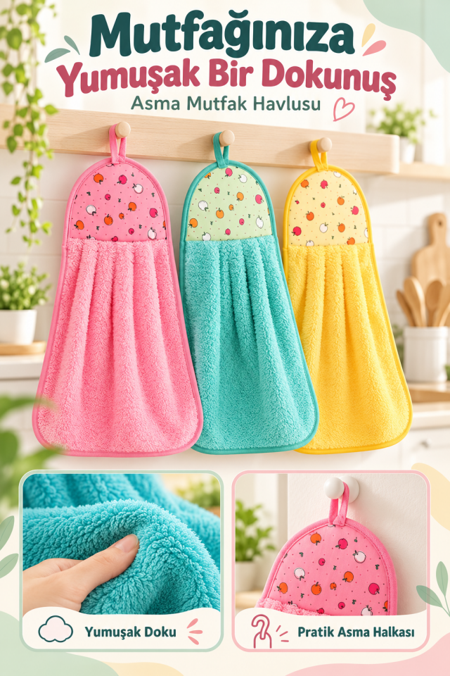 Mucit Home Süper Emici Mutfak Havlusu Kurutma Havlusu Asma Model