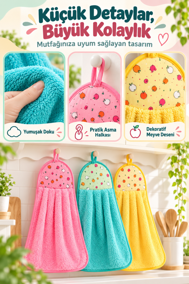 Mucit Home Süper Emici Mutfak Havlusu Kurutma Havlusu Asma Model
