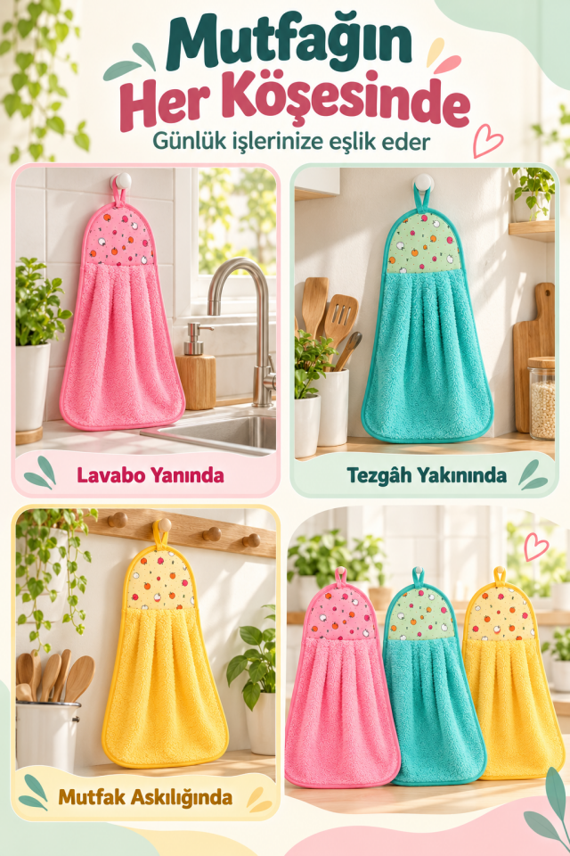 Mucit Home Süper Emici Mutfak Havlusu Kurutma Havlusu Asma Model