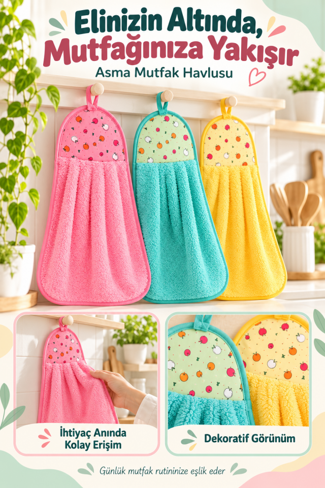 Mucit Home Süper Emici Mutfak Havlusu Kurutma Havlusu Asma Model