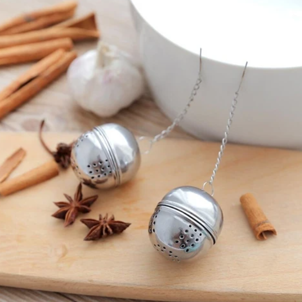 Mucit Home Top Model Çelik Çay ve Bitki Çayı Demleme Süzgeci – Paslanmaz Çelik Küre Demlik Süzgeç