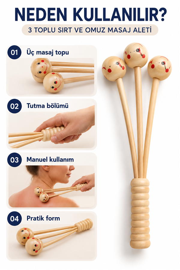 Mucit Home 3 Toplu Sırt Omuz Masaj Aleti
