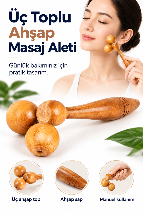Mucit Home Doğal Ahşap Masaj Aleti Omuz Sırt Boyun Masaj Aleti