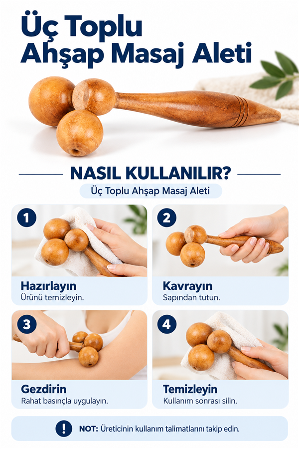 Mucit Home Doğal Ahşap Masaj Aleti Omuz Sırt Boyun Masaj Aleti