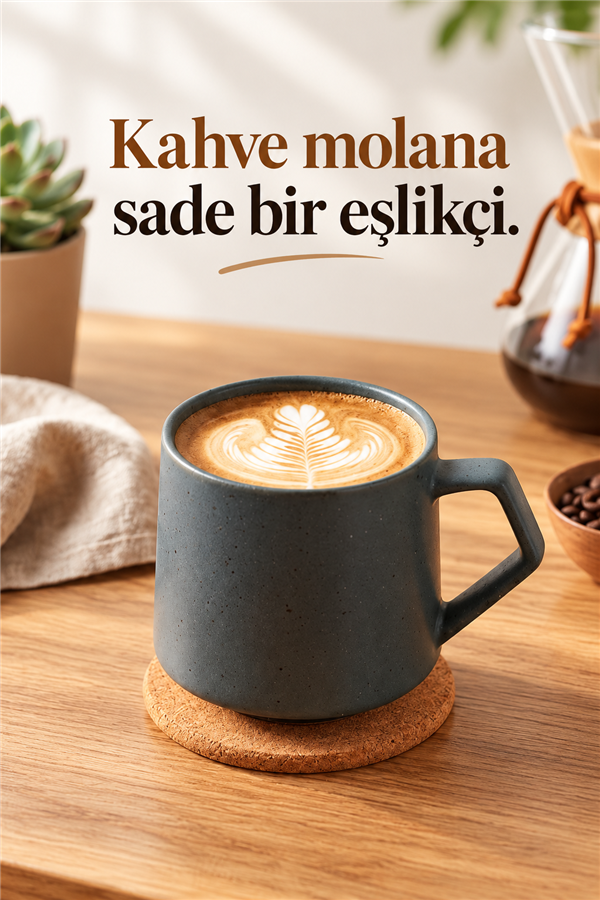 Mucit Home  Doğal Mantar Bardak Altlığı Seti 6 Adet Yuvarlak Isıya Dayanıklı Kahve Çay Sunum Nihalesi