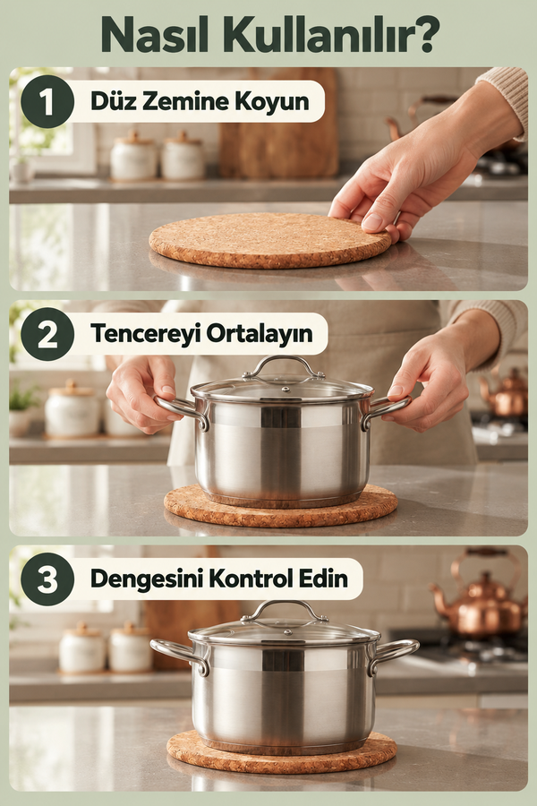 Mucit Home Mantar Nihale 1 adet Tencere Tava Altı Nihale Kahverengi