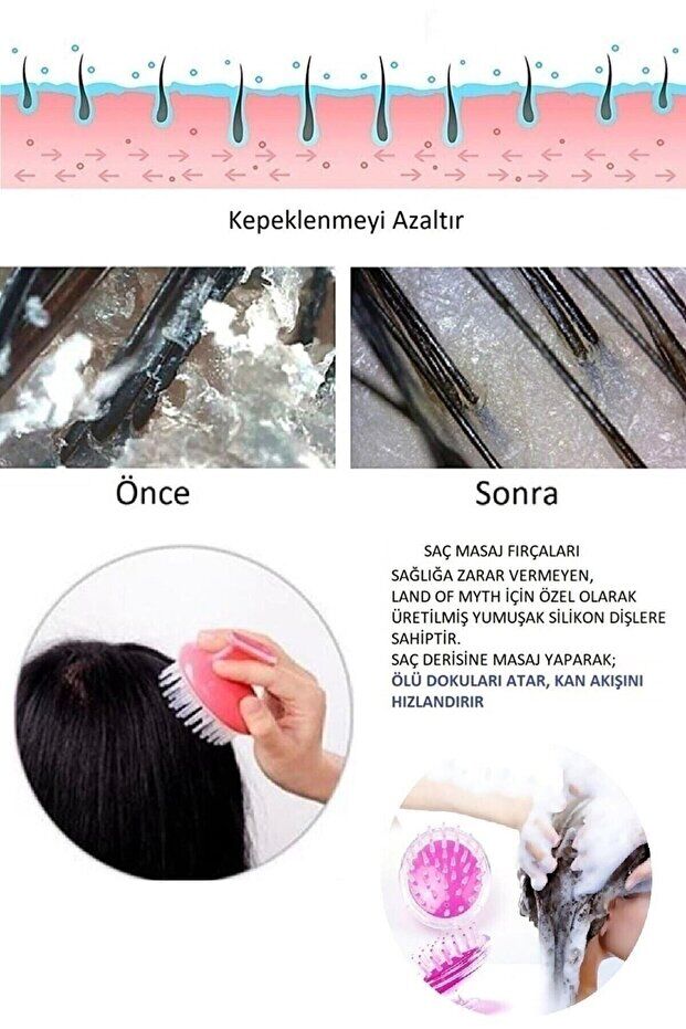 Mucit Home Duş Tarağı Yumuşak Silikon Saç Yıkama Saç Derisi Masaj Tarağı