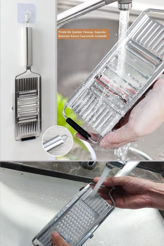 Mucit Home 3 Başlıklı Paslanmaz Sebze Dilimleyici Rende