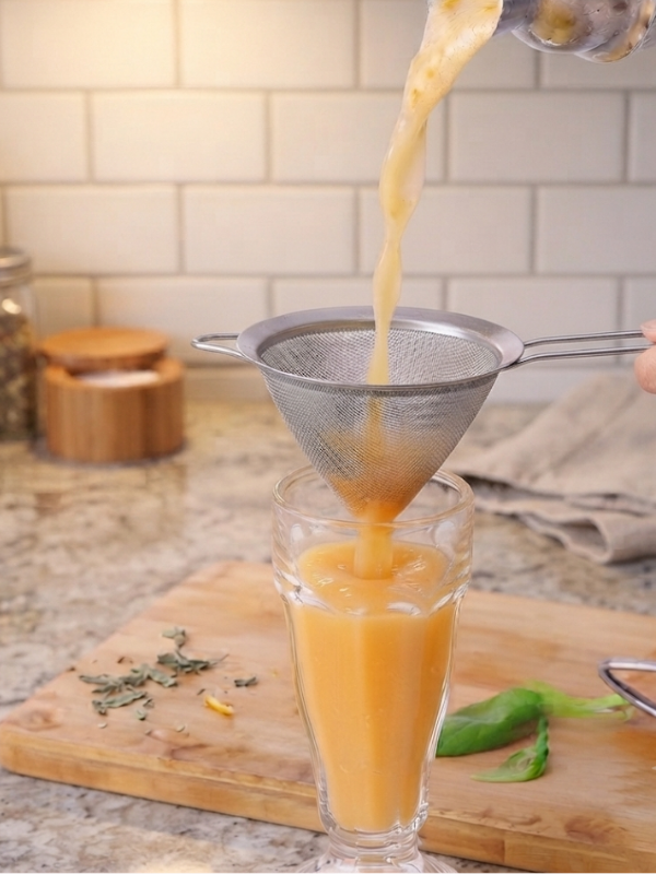 Mucit Home Çift Kulaklı Shake Süzme Süzgeci Konik Huni Süzgeç Kokteyl Süzgeci 12 cm