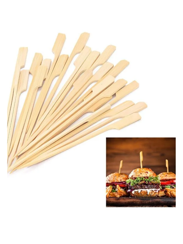 Mucit Home Hamburger Pasta Kürdanı Süsü 90 Adet Bambu Çöp Şiş Yemek Kürdanı