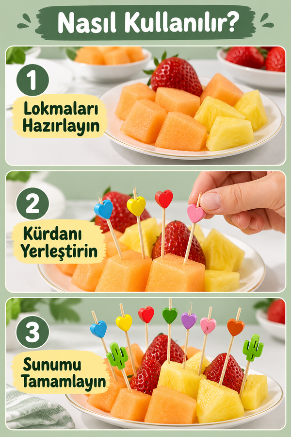 Mucit Home Doğal Bambu Kürdan 100'lü Meze, Kanepe, Kokteyl ve Parti Sunum Kürdanı  Davet Sunumları