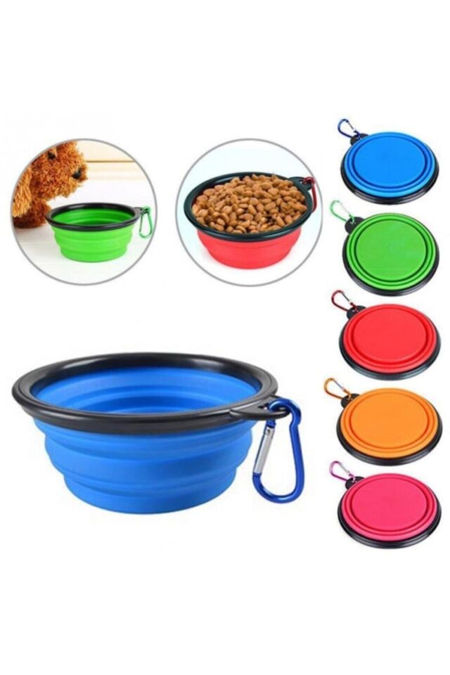 Mucit Home Katlanabilir Seyahat Silikon Köpek Mama Ve Su Kabı