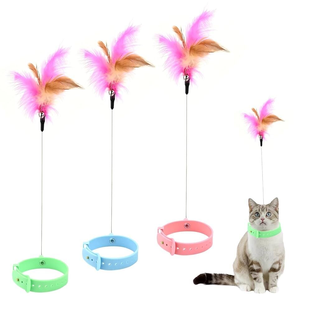 Mucit Home Kedi Boyun Oltası Hareketli Tüylü Ayarlanabilir Kedi Oyuncağı Eğlenceli Tasma
