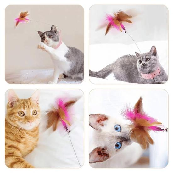 Mucit Home Kedi Boyun Oltası Hareketli Tüylü Ayarlanabilir Kedi Oyuncağı Eğlenceli Tasma