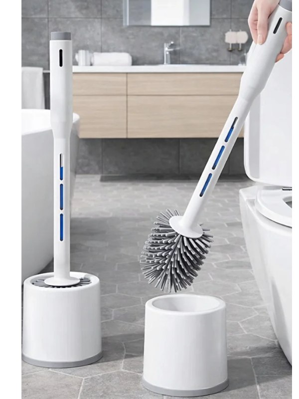 Mucit Home Deterjan Hazneli Silikon Uçlu Tuvalet Fırçası Klozet Temizleme Fırçası