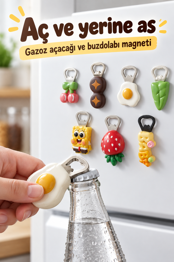 Mucit Home Sevimli Gazoz Açıcı Buzdolabı Magneti