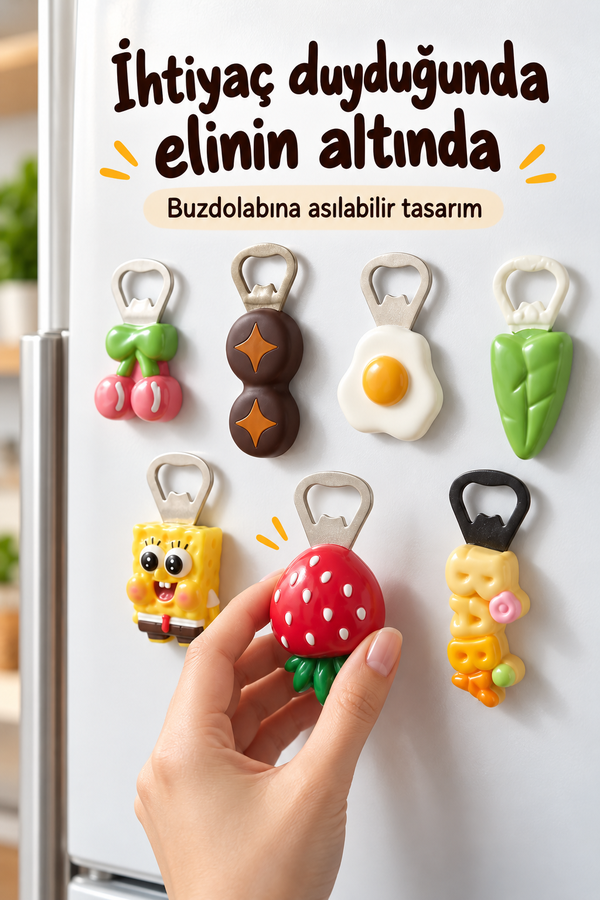 Mucit Home Sevimli Gazoz Açıcı Buzdolabı Magneti