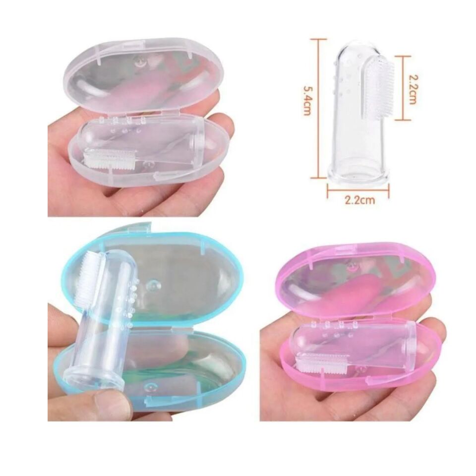 Mucit Home Pembe Kız Bebek Çocuk Silikon Parmak Diş Kaşıyıcı Dil Temizleyici Diş Fırçası