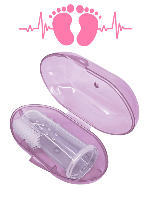 Mucit Home Pembe Kız Bebek Çocuk Silikon Parmak Diş Kaşıyıcı Dil Temizleyici Diş Fırçası