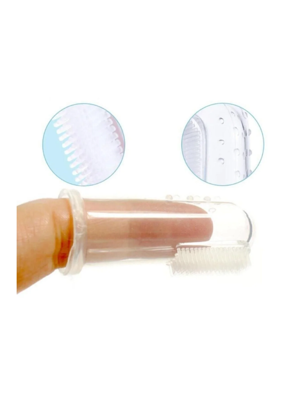 Mucit Home Pembe Kız Bebek Çocuk Silikon Parmak Diş Kaşıyıcı Dil Temizleyici Diş Fırçası