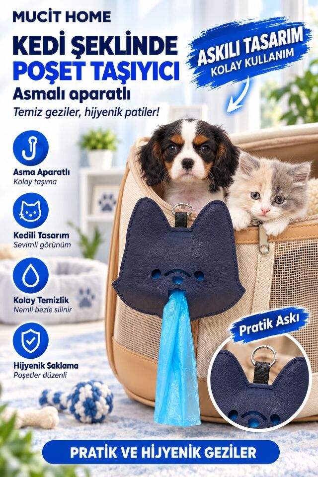 Mucit Home Evcil Hayvan Asma Aparatlı Dışkı Poşeti Taşıma Çantası