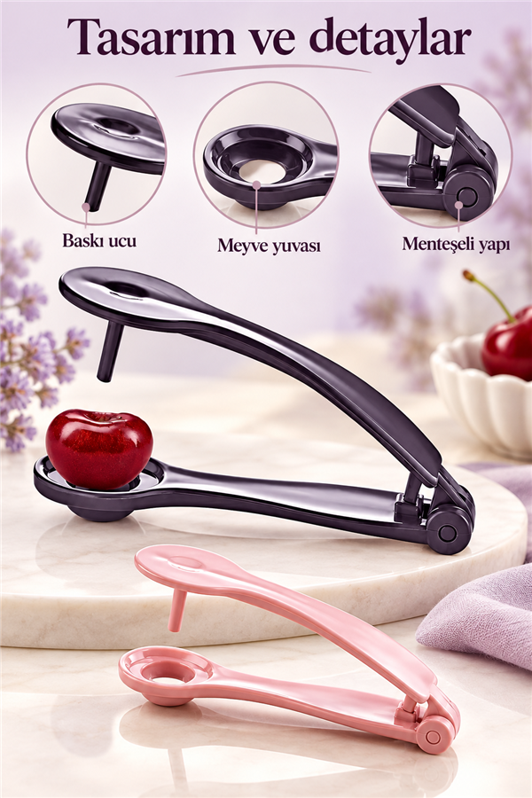 Mucit Home Plastik Kiraz Çekirdeği Çıkarıcı Yeşil Siyah Zeytin,Vişne Çekirdek Çıkarıcı