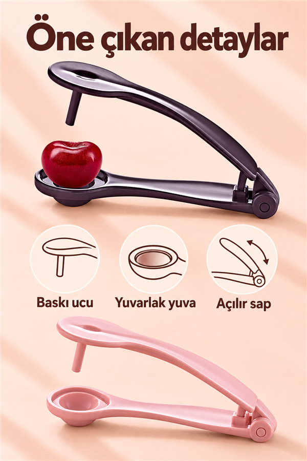 Mucit Home Plastik Kiraz Çekirdeği Çıkarıcı Yeşil Siyah Zeytin,Vişne Çekirdek Çıkarıcı