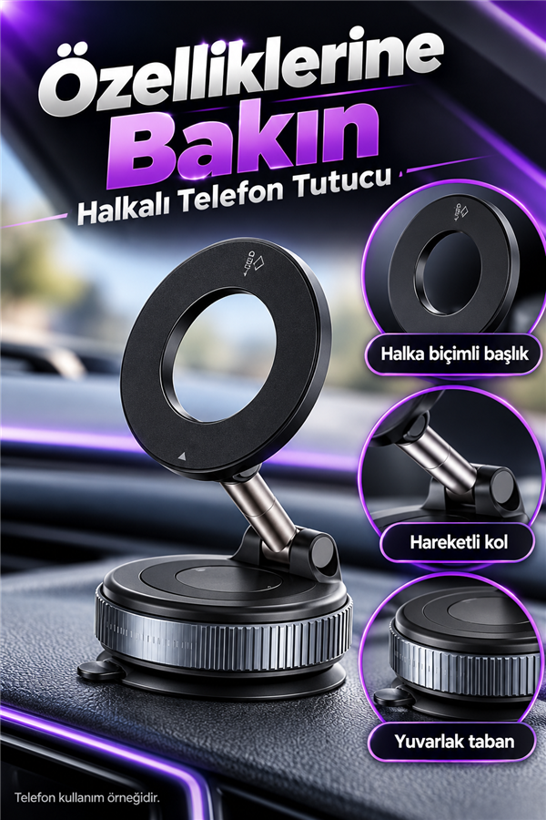 Mucit Home Mıknatıslı Telefon Tutucu 360 Dönebilen Ayarlanabilir Araç Içi Tutucu Magsafe Uyumlu