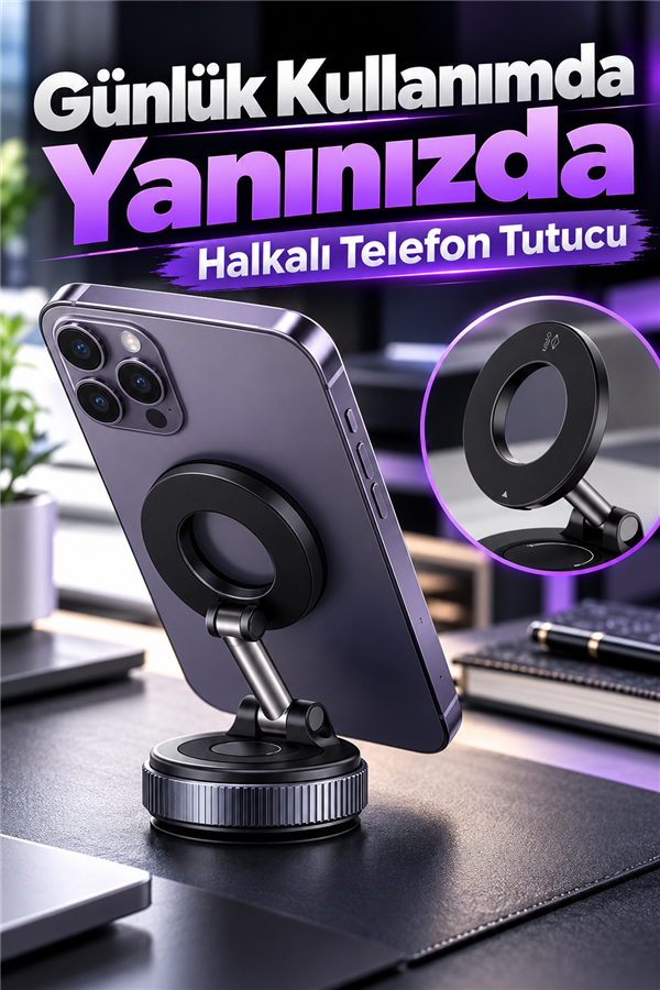 Mucit Home Mıknatıslı Telefon Tutucu 360 Dönebilen Ayarlanabilir Araç Içi Tutucu Magsafe Uyumlu